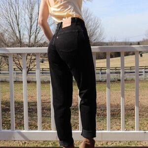 Levi’s Vintage 90s 550 Relaxed Fit Tapered Leg Black Denim Jeans Women's 15